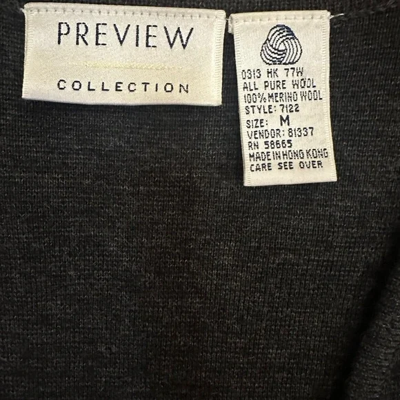 Vintage 100% Pure Merino Wool Gray Jumper Dress - Size Medium - Picture 5 of 5